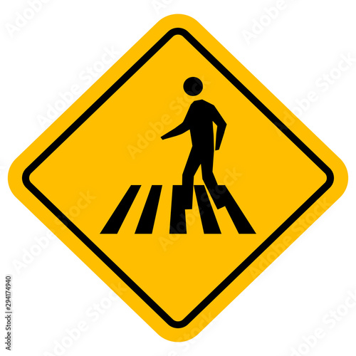 Zebra crossing traffic sign vector illustration