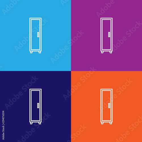 single winged wardrobe icon. Element of furniture for mobile concept and web apps. Thin line icon for website design and development, app development