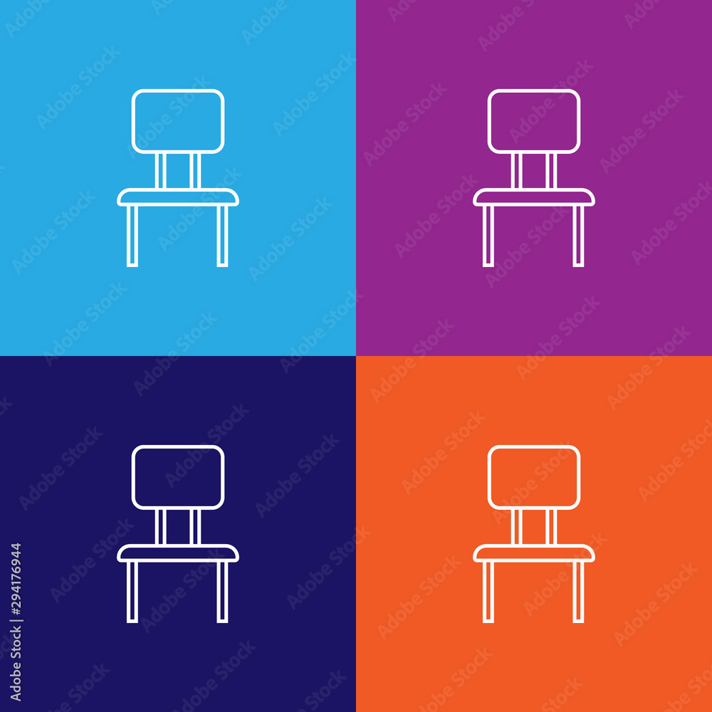 chair with back icon. Element of furniture for mobile concept and web apps. Thin line icon for website design and development, app development