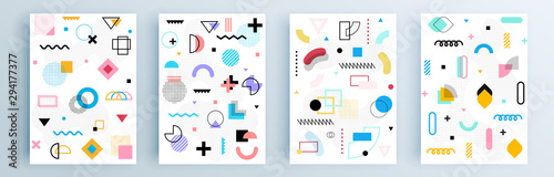 Modern abstract covers set, minimal covers design. Colorful geometric background, vector illustration.