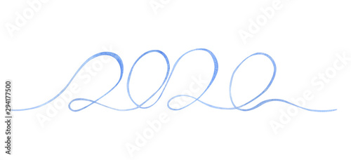 Author's inscription 2020, in blue imitating ice. Perfect for winter, New Year's designs, postcards, calendar.