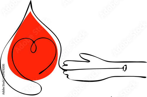 Tablou canvas Vector abstract logo associated with blood donation.