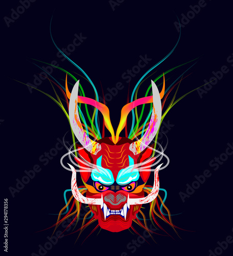 ilustración de  dragón marcara de colores  