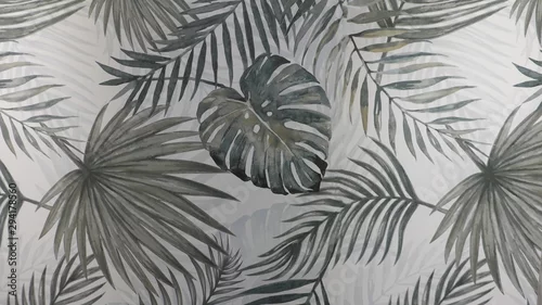 Obraz pastelowe liście na delikatnym tle