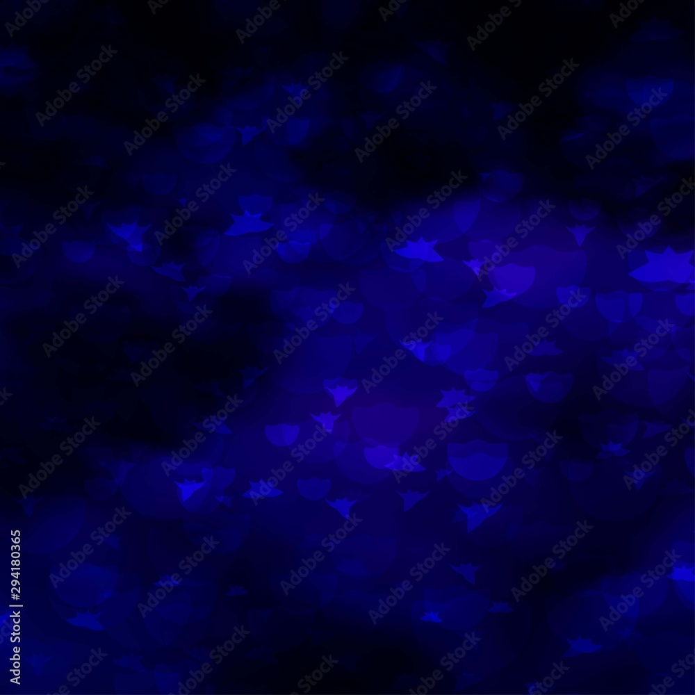 Obraz premium Dark Pink, Blue vector template with circles, stars. Abstract design in gradient style with bubbles, stars. Pattern for trendy fabric, wallpapers.