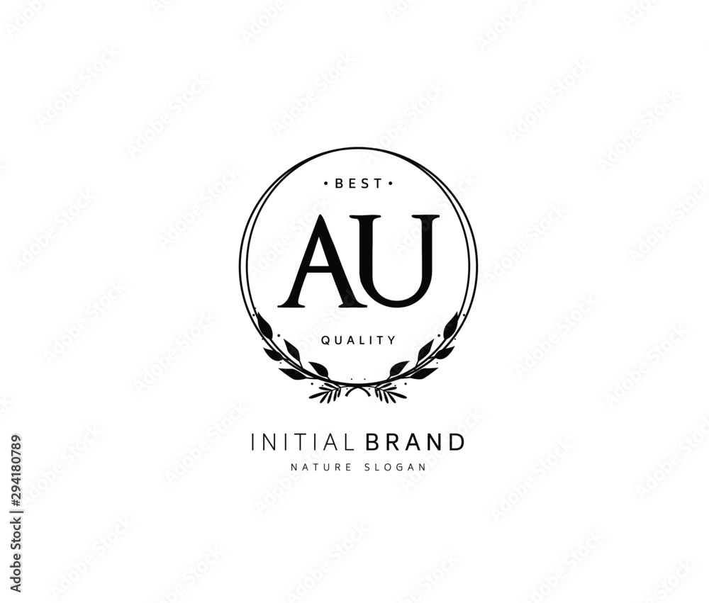 A U AU Beauty vector initial logo, handwriting logo of initial signature, wedding, fashion, jewerly, boutique, floral and botanical with creative template for any company or business. A U AU Beauty vector initial logo, handwriting logo of initial signature, wedding, fashion, jewerly, boutique, floral and botanical with creative template for any company or business.