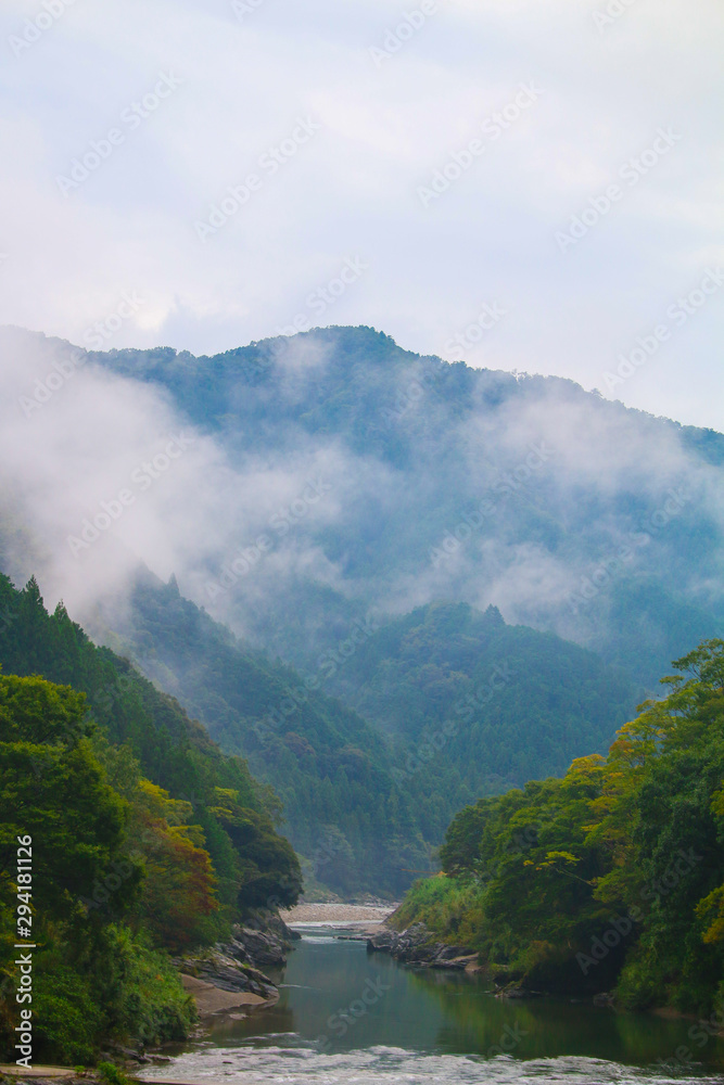 Obraz premium Portrait shot of Japanese countryside (wallpaper)