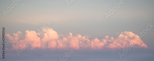 Cumulus clouds at sunset