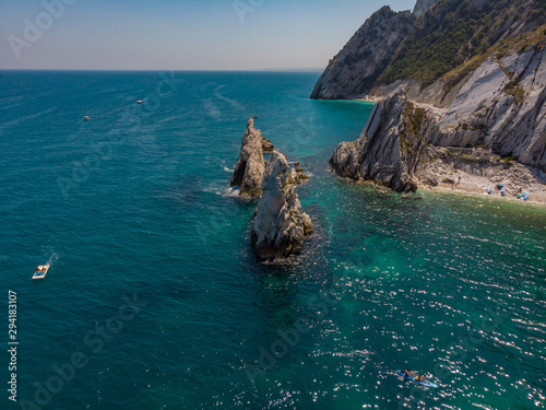 rocky seashore in Riviera di Conero photo