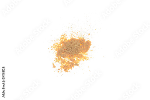 Makeup powder texture isolated on white background.