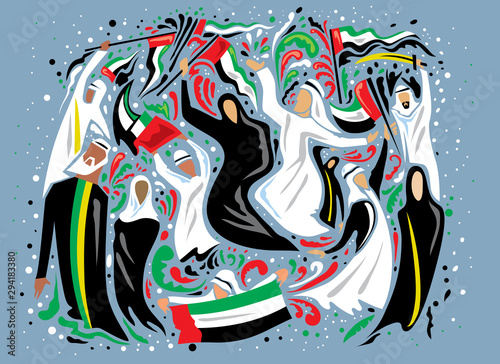 UAE Flag Artwork  Vector Art 