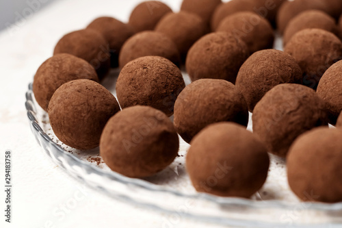 French Truffle Candy. Home made, healthy dessert.