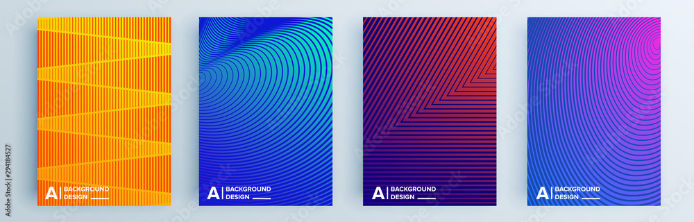 Fototapeta Modern abstract covers set, minimal covers design. Colorful geometric background, vector illustration.