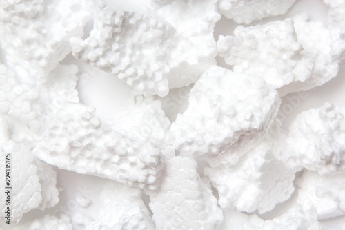Pieces of Styrofoam isolated on white