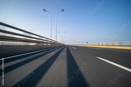 high speed view of asphalt road