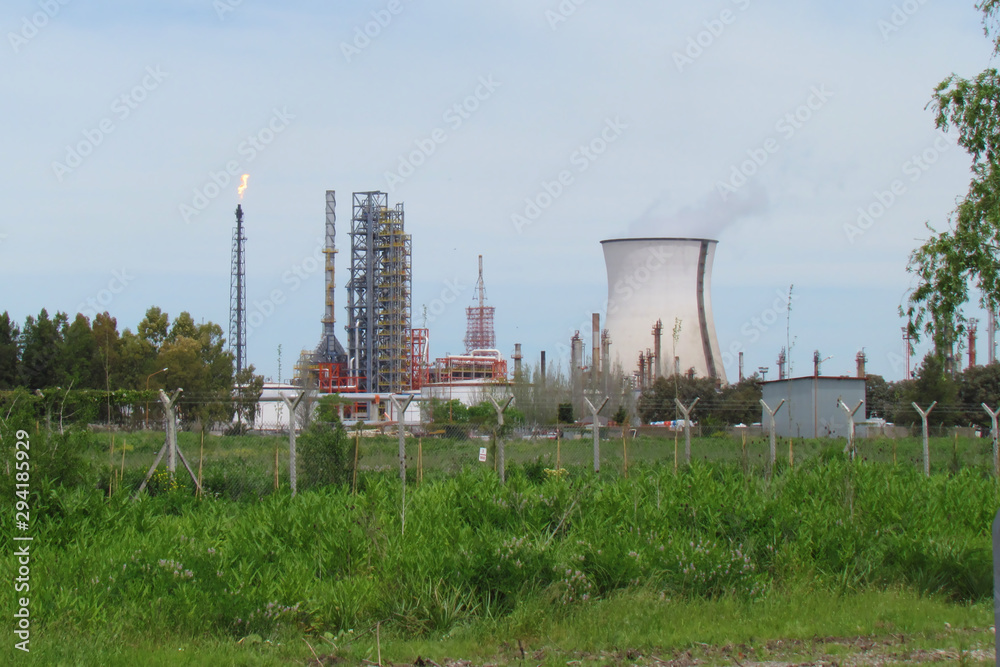 Partial view of La Plata industrial park, Argentina. Partial view of La Plata industrial park, Argentina.