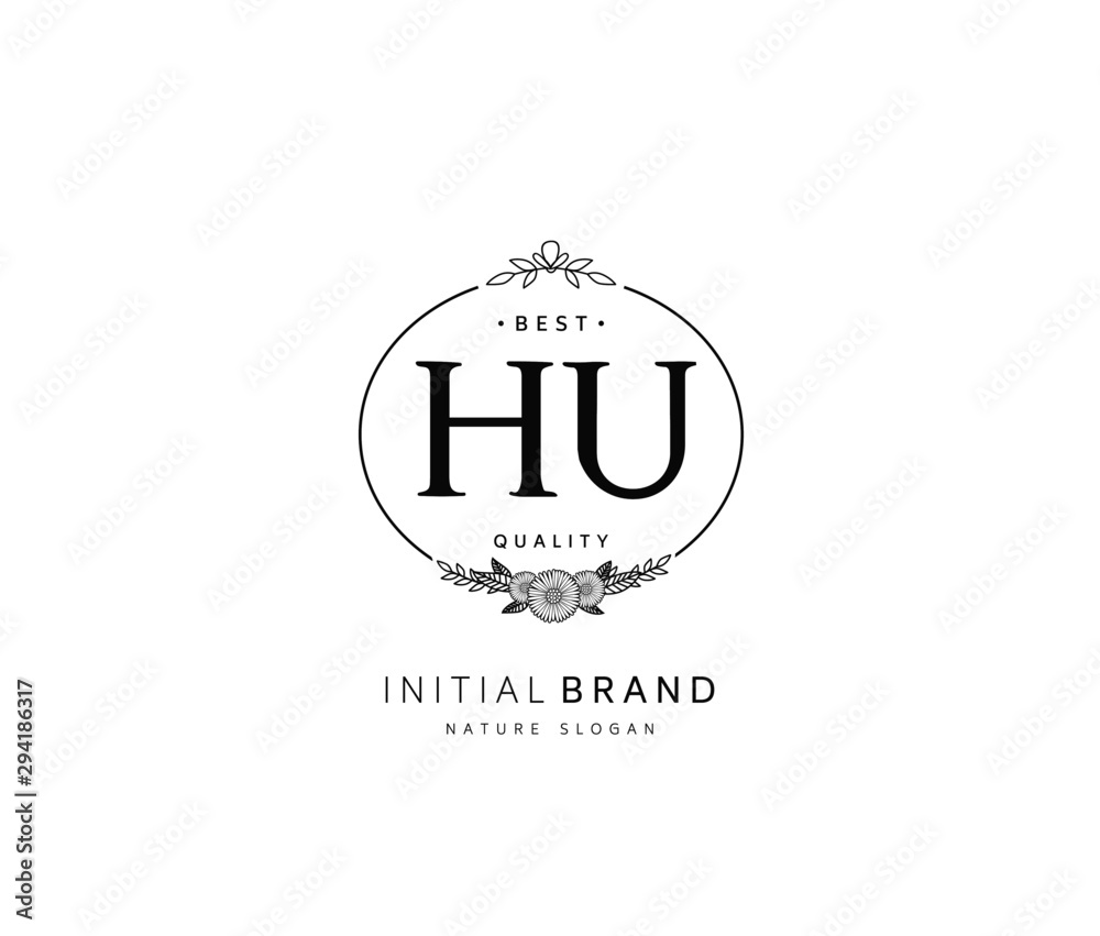 H U HU Beauty vector initial logo, handwriting logo of initial signature, wedding, fashion, jewerly, boutique, floral and botanical with creative template for any company or business. H U HU Beauty vector initial logo, handwriting logo of initial signature, wedding, fashion, jewerly, boutique, floral and botanical with creative template for any company or business.