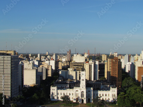 Partial view of La Plata, Argentina, in the background can be seen its industrial park.
