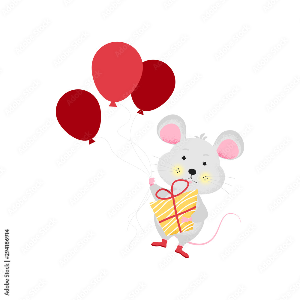 Naklejka premium Isolated cute cartoon Mouse