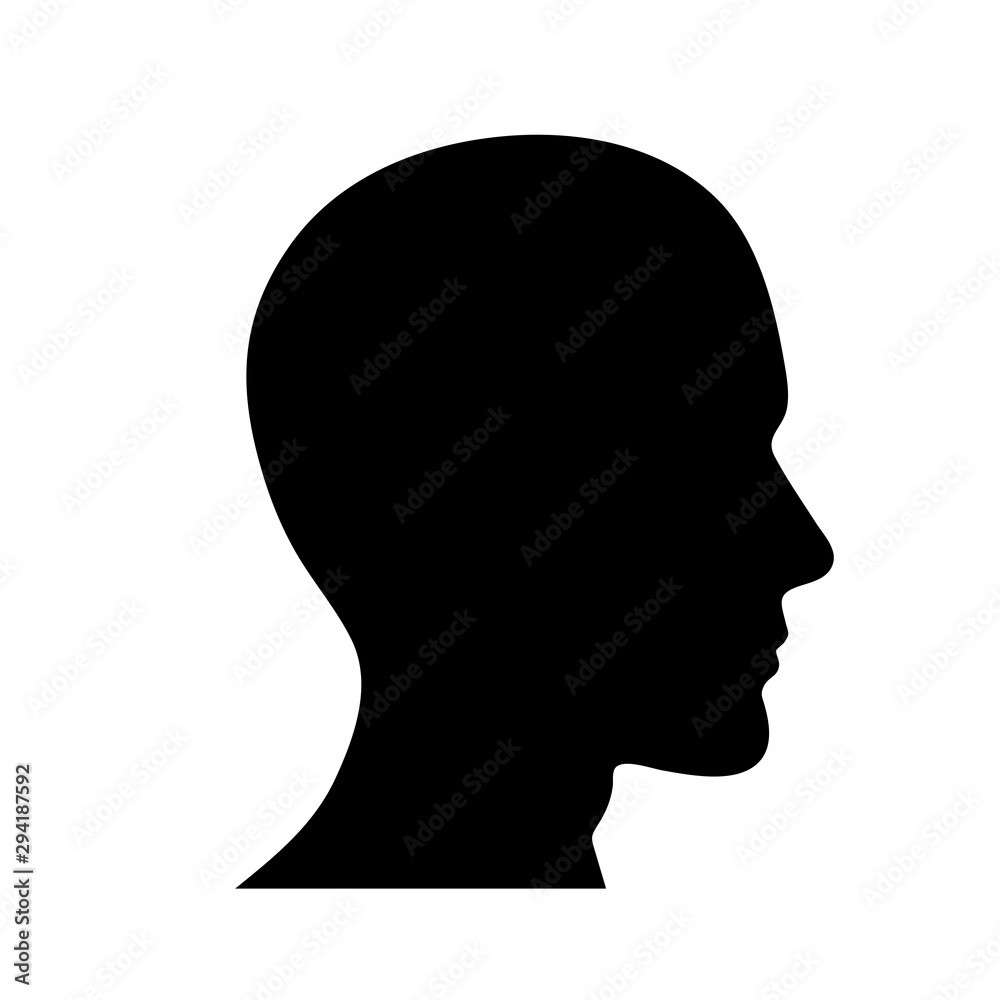 Head silhouette vector illustration.
