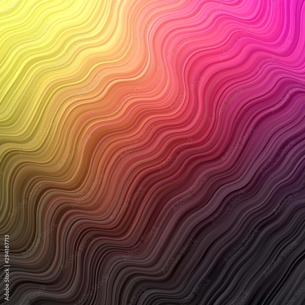 Fototapeta premium Dark Pink, Yellow vector pattern with curved lines.
