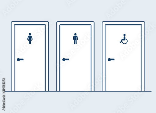 Bathroom doors illustration