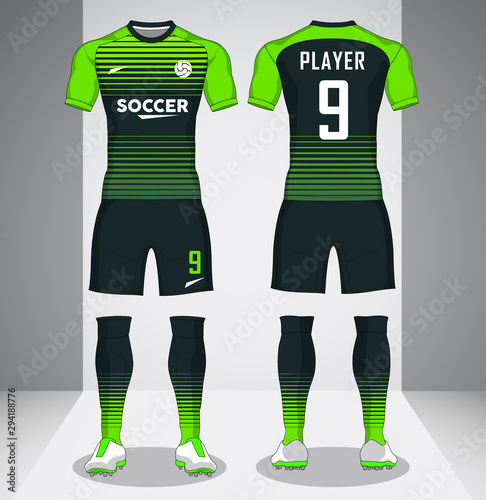 Set of soccer kit, sport t-shirt design. 
