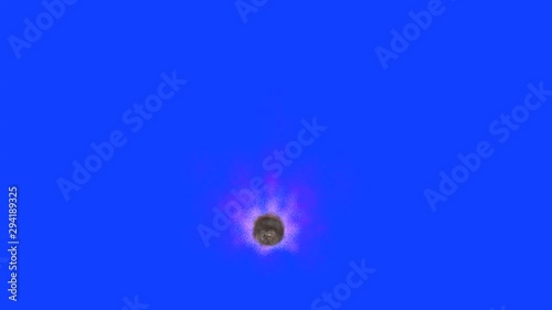 3D rendering on chroma key background of a concentric explosion.