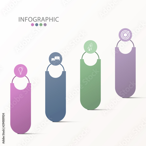 Infographic with 4 steps design for presentation or web