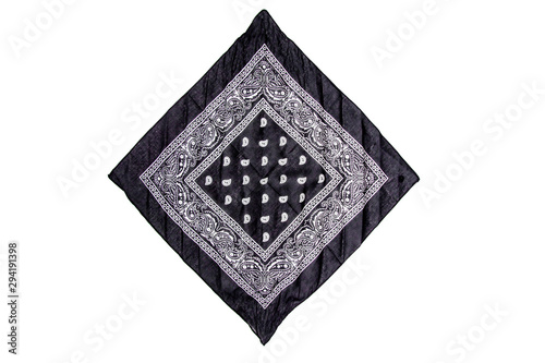 Black bandana isolated on white
