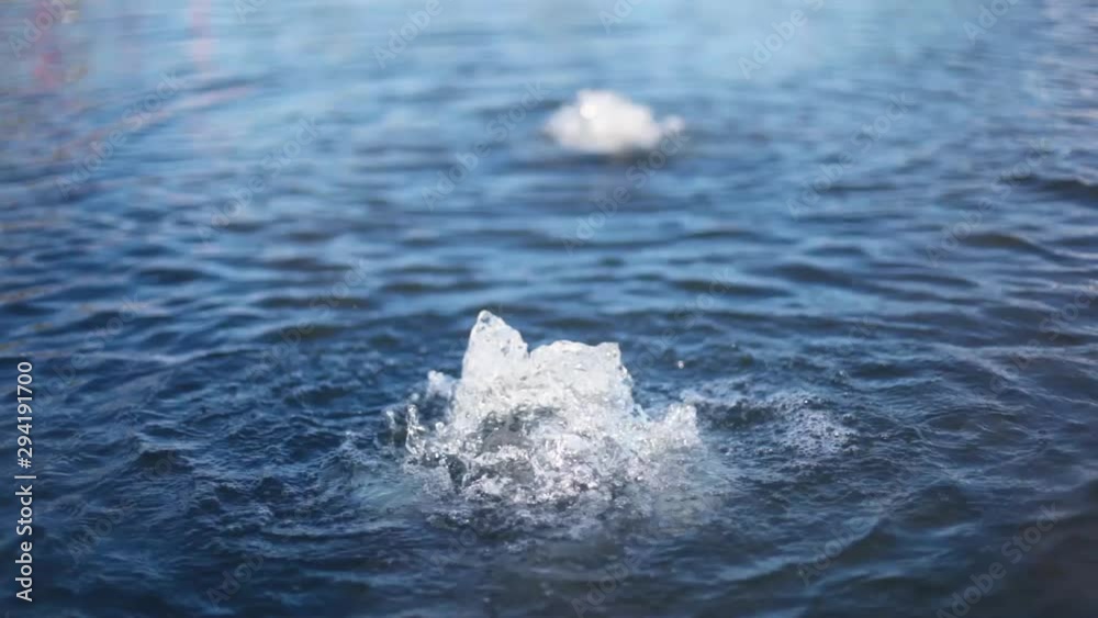 Fountains with splashes. Several fountains throw out water. Fountains with splashes. Several fountains throw out water.