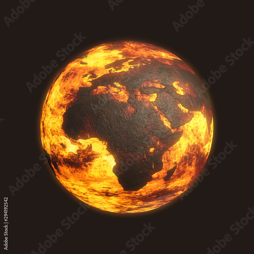 Fototapeta Naklejka Na Ścianę i Meble -  Scorched Post Apocalyptic Planet Earth - Africa
