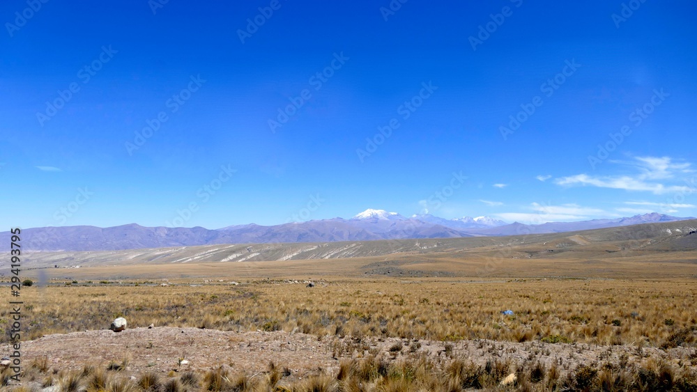 Fototapeta premium Altiplano et Volcans, Cordillère des Andes, Pérou