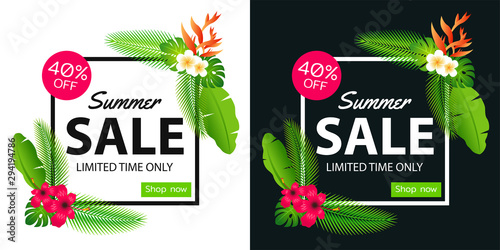 Summer sale offer banner decorative element with its symbol,modern and fashionable design