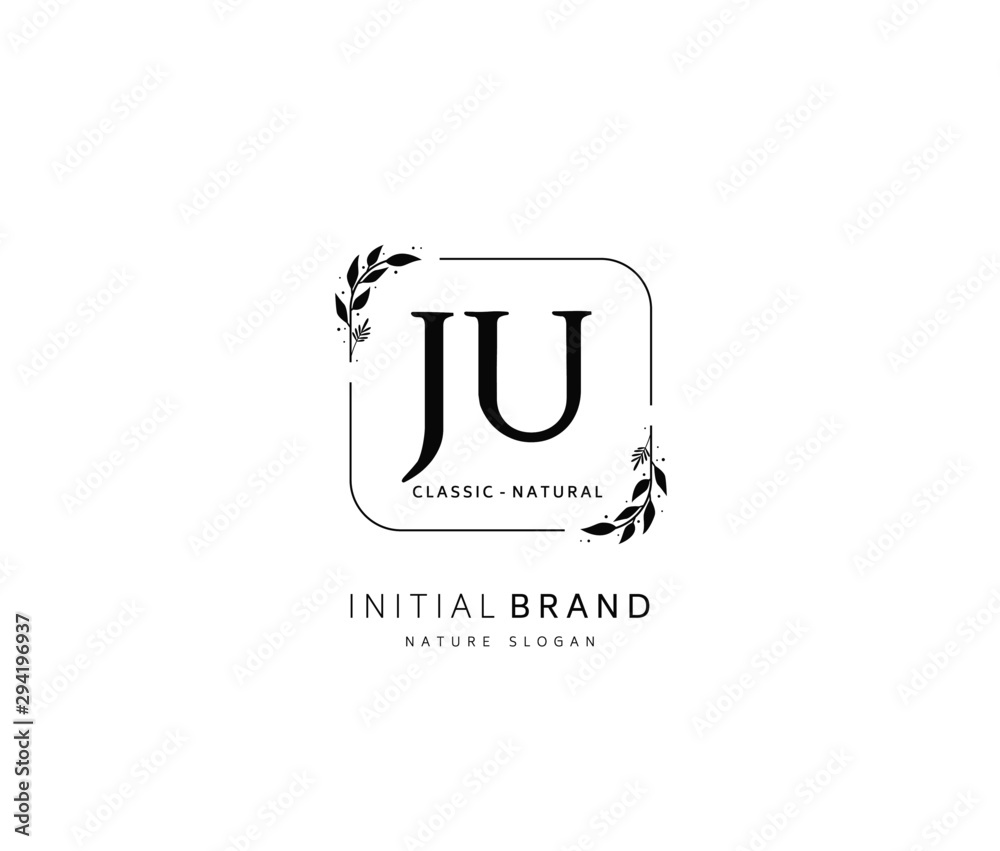 J U JU Beauty vector initial logo, handwriting logo of initial signature, wedding, fashion, jewerly, boutique, floral and botanical with creative template for any company or business. J U JU Beauty vector initial logo, handwriting logo of initial signature, wedding, fashion, jewerly, boutique, floral and botanical with creative template for any company or business.