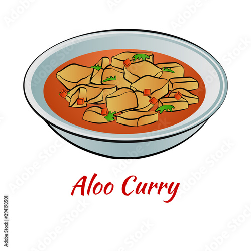 Set of delicious and famous food of Indian in colorful gradient design icon