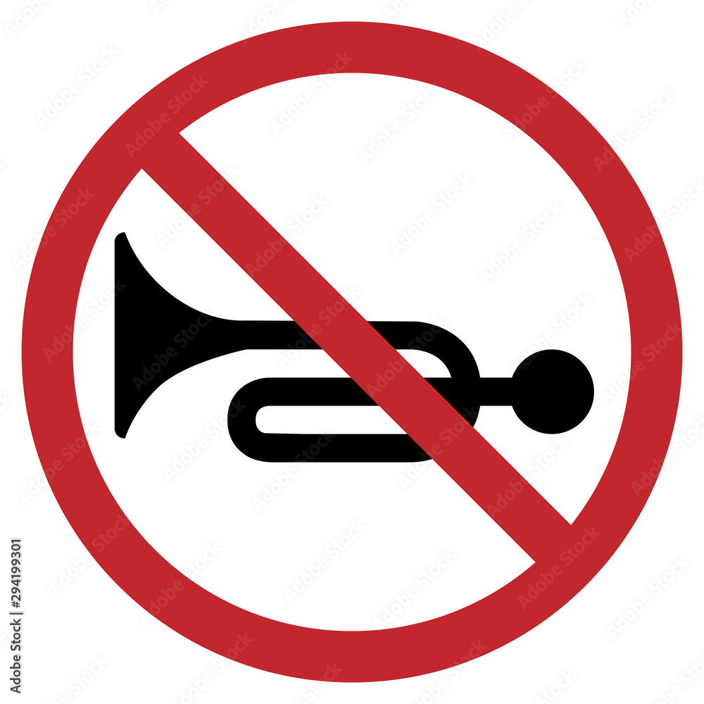 No sound horn vector illustration.Traffic sign. No sound horn vector illustration.Traffic sign.
