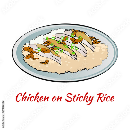 Set of delicious and famous food of Vietnam in colorful gradient design icon