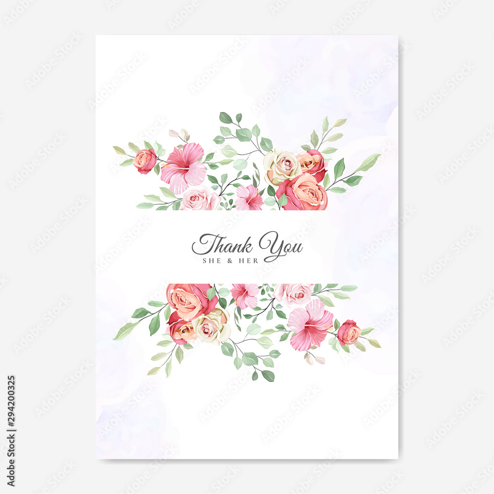 wedding card with beautiful floral