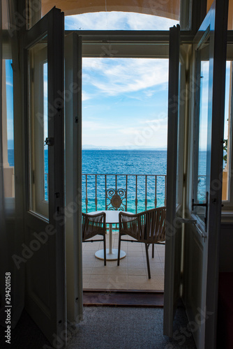Room detailes with an amazing sea view balcony © gzorgz