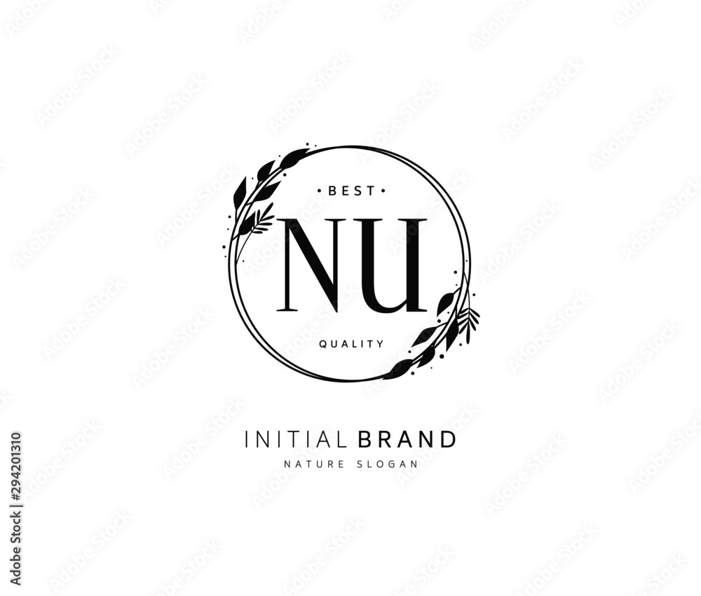N U NU Beauty vector initial logo, handwriting logo of initial signature, wedding, fashion, jewerly, boutique, floral and botanical with creative template for any company or business. N U NU Beauty vector initial logo, handwriting logo of initial signature, wedding, fashion, jewerly, boutique, floral and botanical with creative template for any company or business.