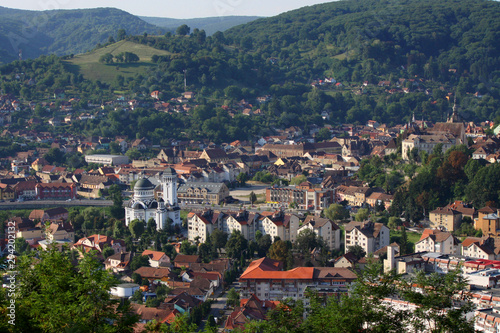 Obraz na płótnie Aerial view of Sighisoara, Transylvania, Romania w salonie