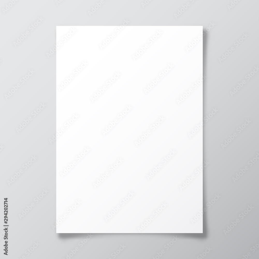 Realistic blank paper sheet with shadow in A4 format. Notebook or book page with curled corner. Vector illustration. Realistic blank paper sheet with shadow in A4 format. Notebook or book page with curled corner. Vector illustration.