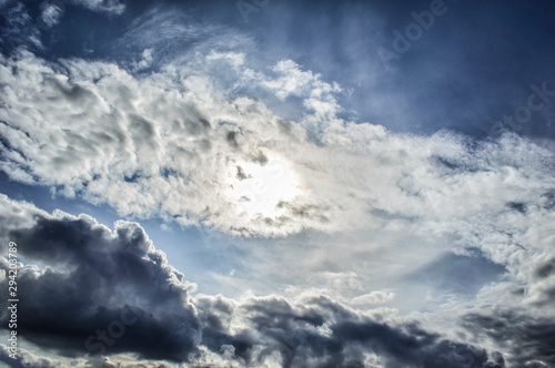 Blue sky with clouds. Nature background. Landscape