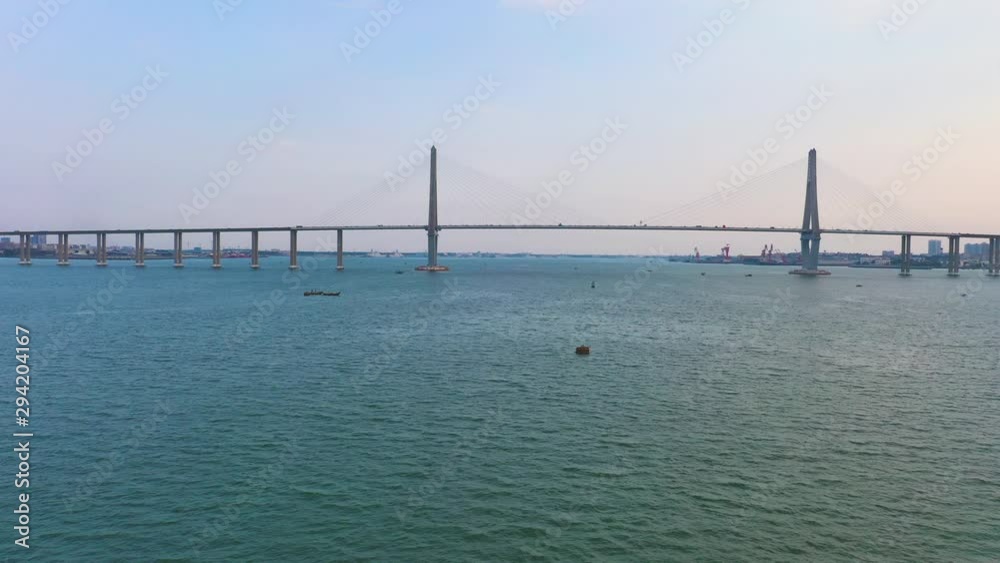 A seaside city view of Zhanjiang Bay, Guangdong, China A seaside city view of Zhanjiang Bay, Guangdong, China