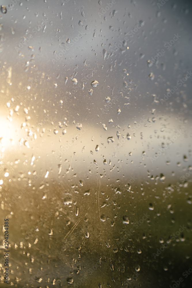 drops of water on windows glass and sun drops of water on windows glass and sun