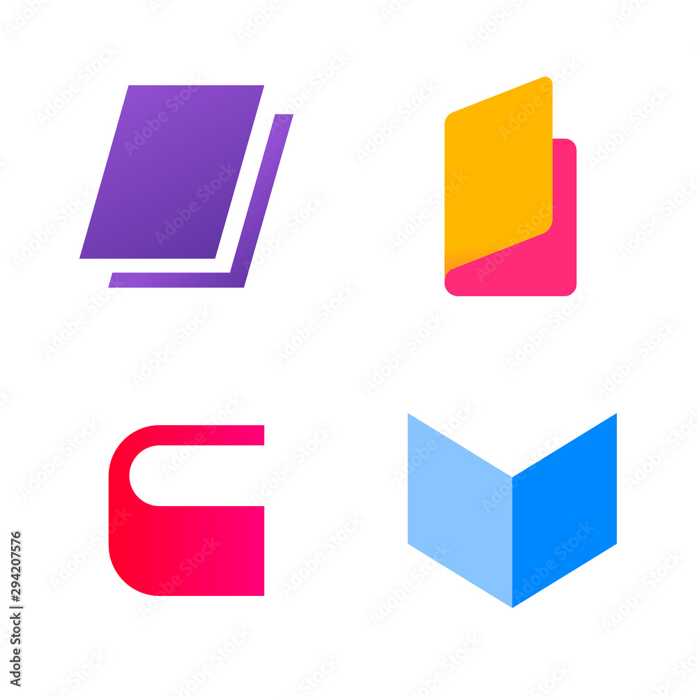 Book logo shapes. Template logo. Book simply icon. 