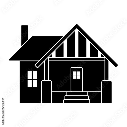 Small house vector icon pictogram. Flat style black and white simple design home silhouette on white background
