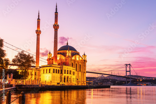 Ortakoy Mosque at beautiful sunrise light, Istanbul, Turkey