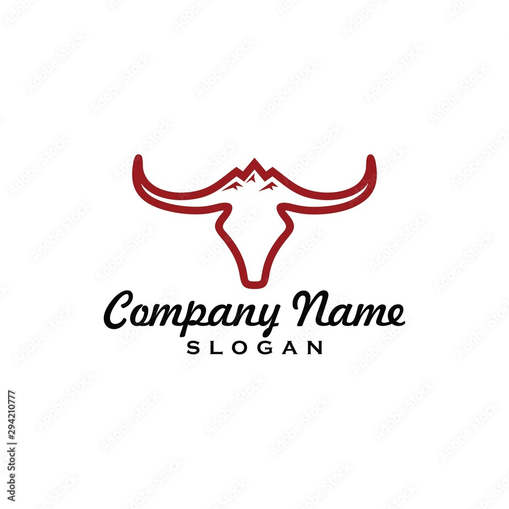 Simple Buffalo logo vector icon. bull fight bison with mountain on head face. Silhouette shadow art classic modern look. For cool shirt cloth apparel graphic, game, smart phone app, brand. Quiet, calm Simple Buffalo logo vector icon. bull fight bison with mountain on head face. Silhouette shadow art classic modern look. For cool shirt cloth apparel graphic, game, smart phone app, brand. Quiet, calm